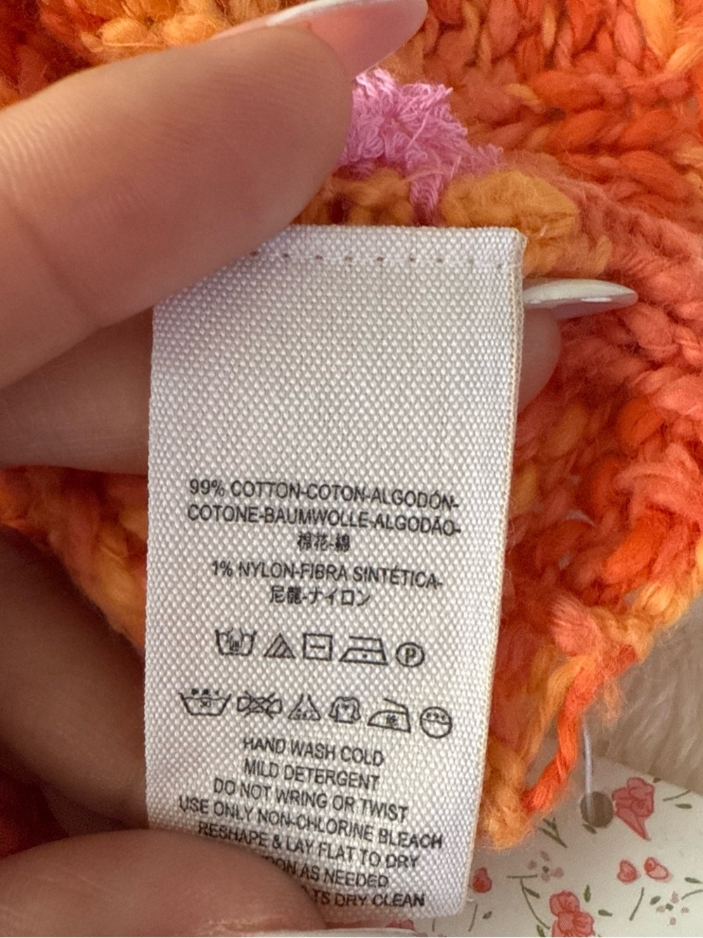 NWT Free People Knit Open Back Halter Sweater Tank Top Orange Multi XS Boho - Picture 5 of 7